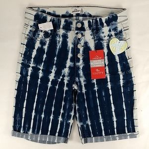 NWT Jordache High Rise Bermuda Tie Wash Size 16 Girls
